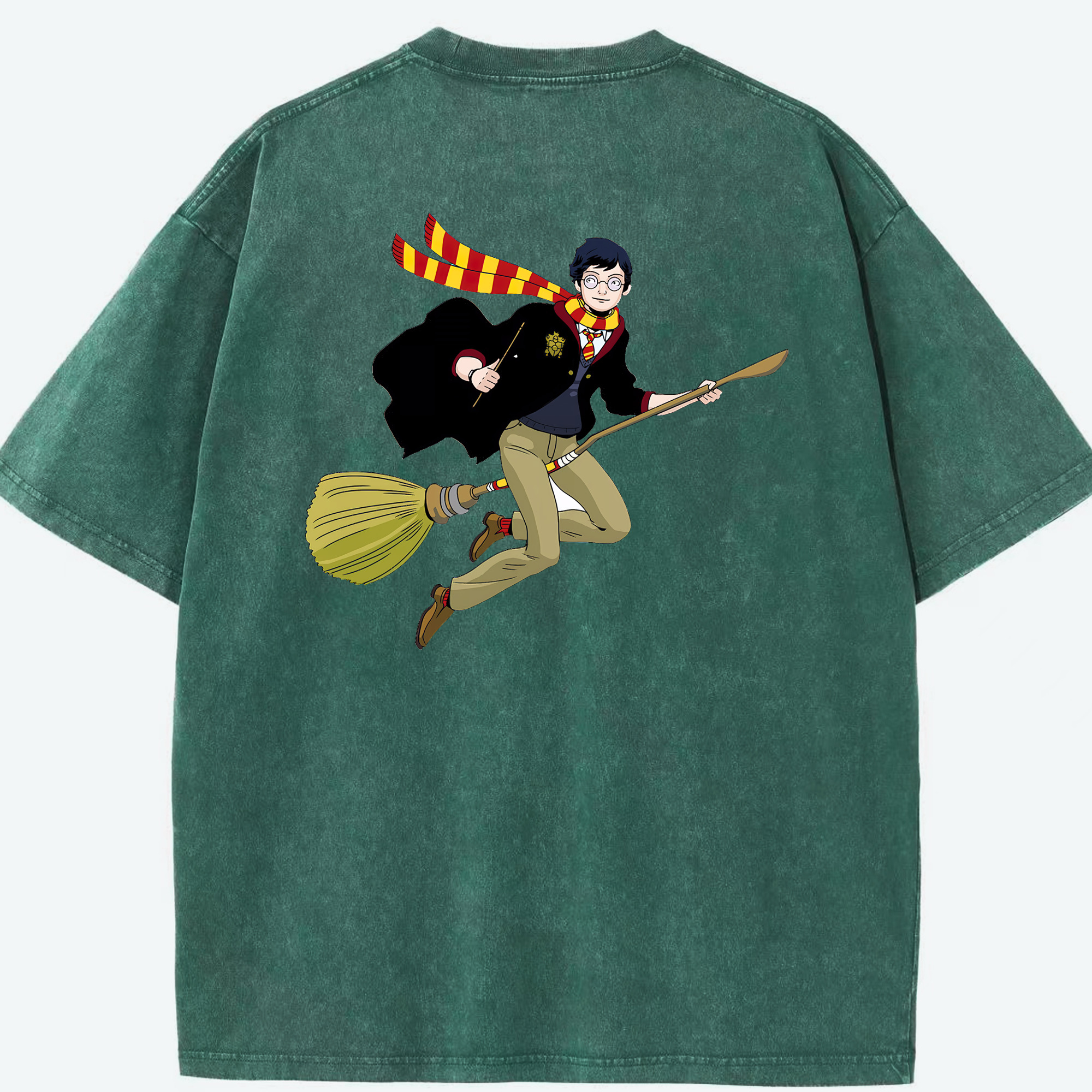（画像用） Harry Potter ハリー・ポッターシリーズ 綿100% ヴィンテージ風 半袖Tシャツ（背面プリント）